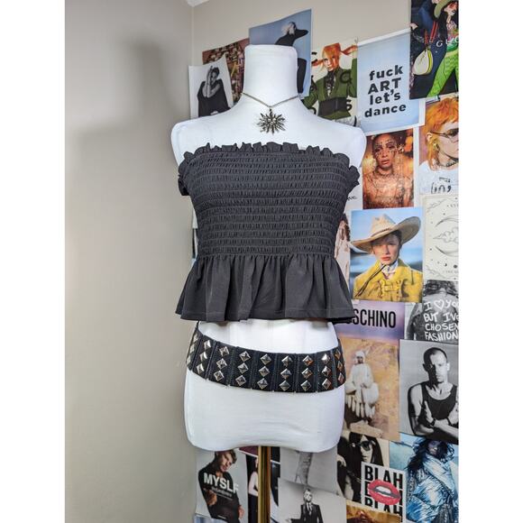 BCBG Ruffle Crop Top - Picture 1 of 5